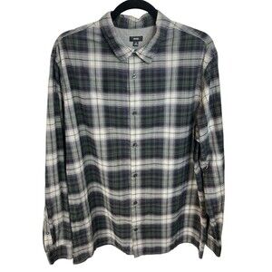 Vince Plaid Men’s Long Serve Button Down‎ Shirt Size XL Gray/Black